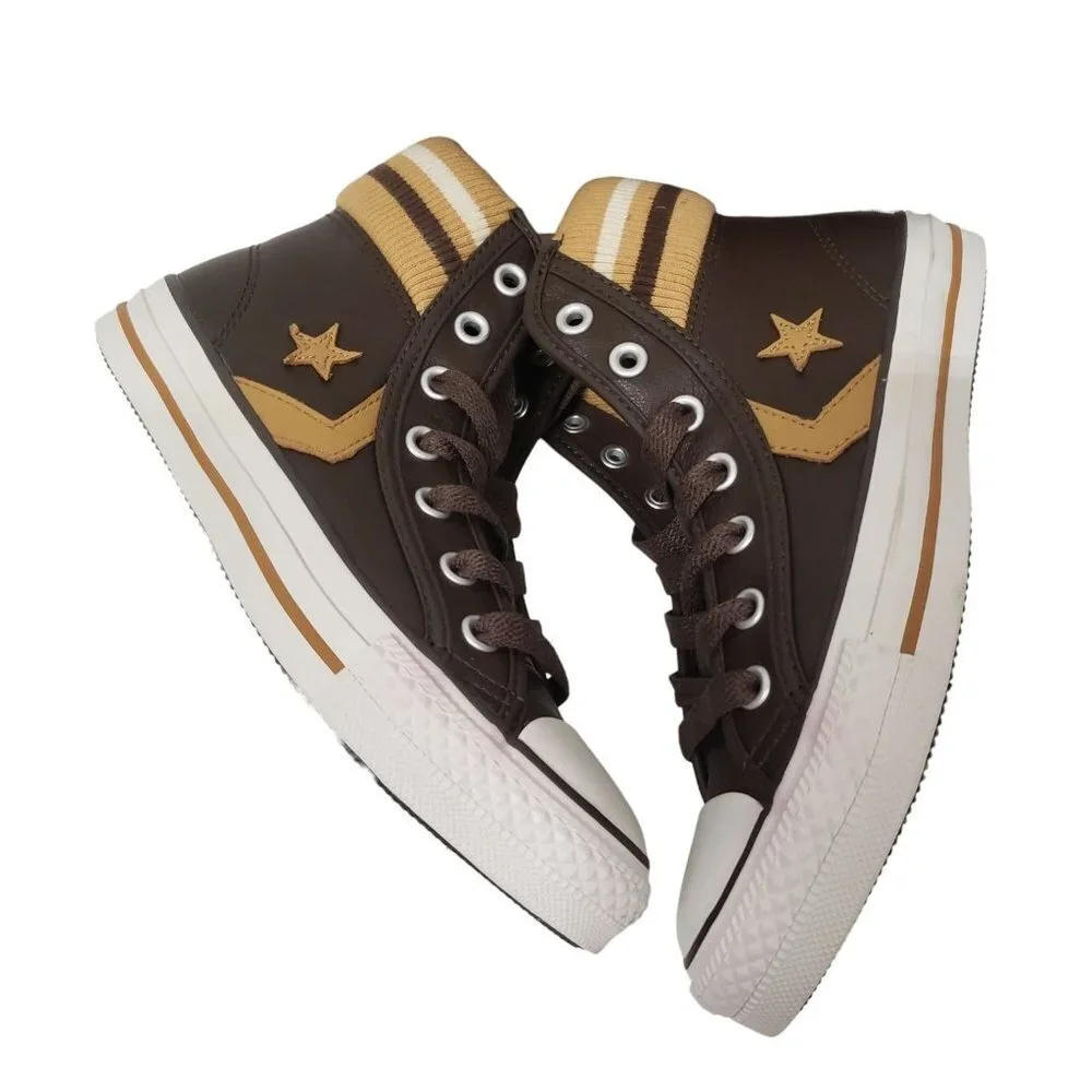 Converse Star Player Cuff Rib Mid Sneakers in‎ Choco - Size M/4.5 W/6.5